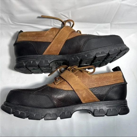 Y2K Vtg Polo Sport Ralph Lauren Leather Trail Shoes Men 10.5 D Brown Duck Toe - Picture 6 of 7
